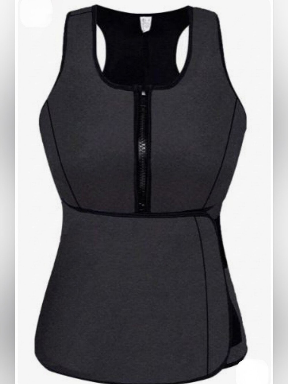 Women’s Black Neoprene Sweat Vest Waist Trainer Zip Workout Shaper 3XL NWT